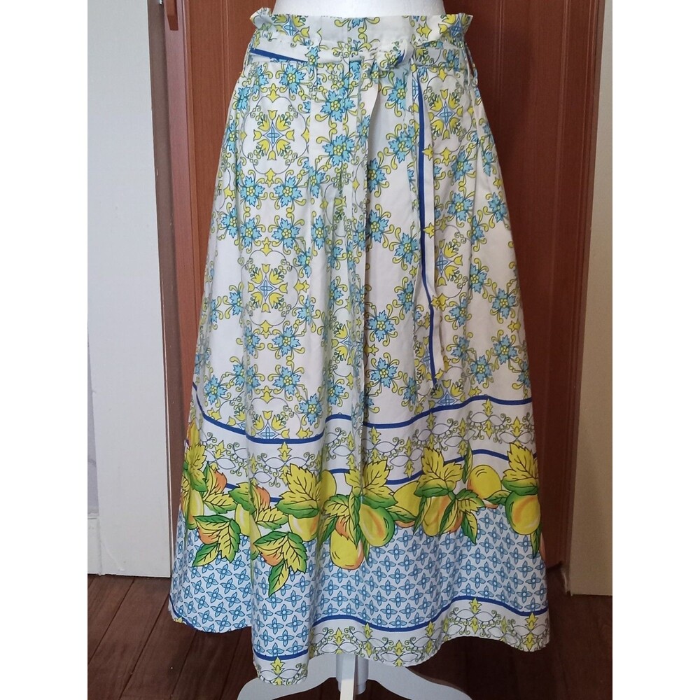 NWT Her Destiny Long Skirt with lemons with blue and Yellow flowers Large - Picture 3 of 14